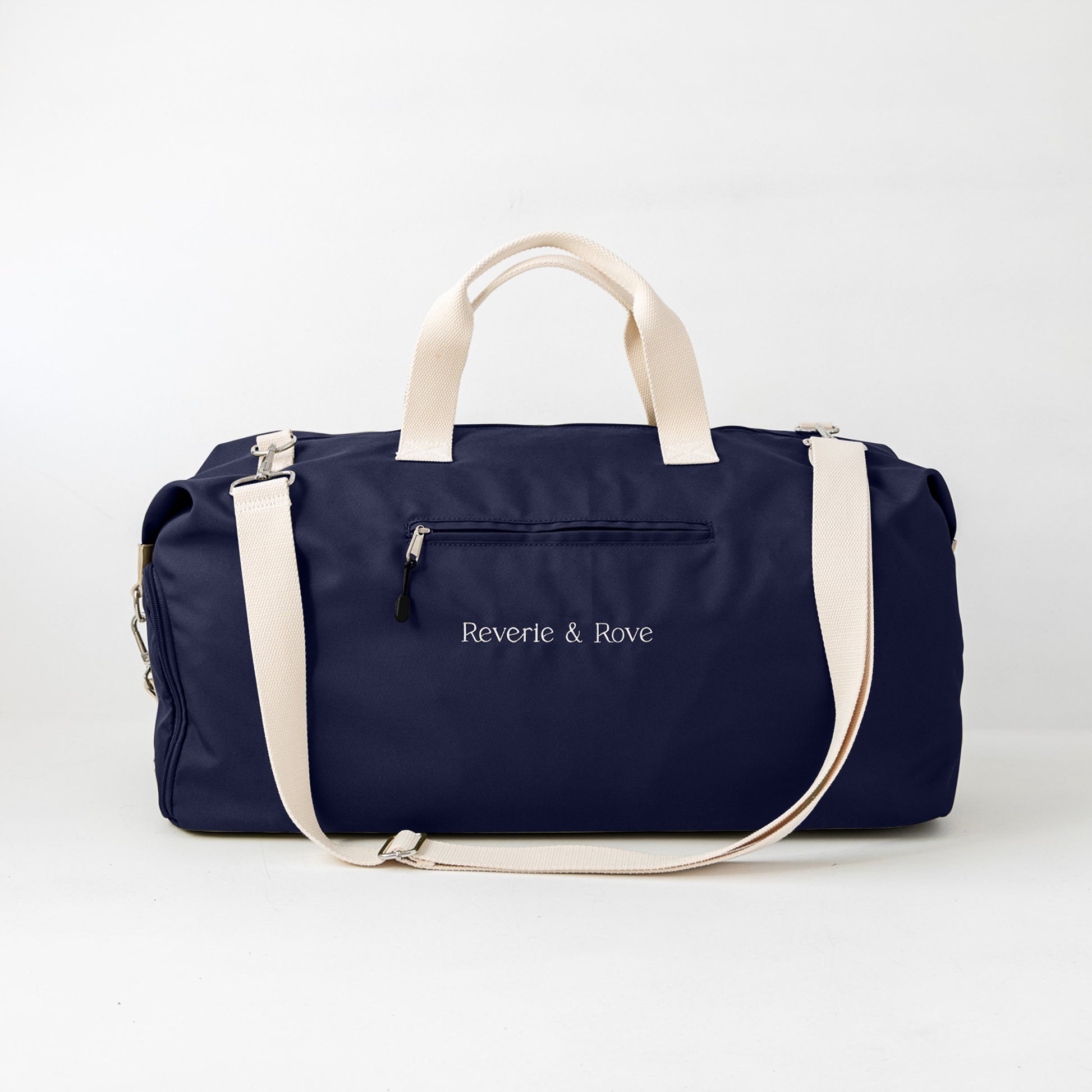Navy duffle bag front