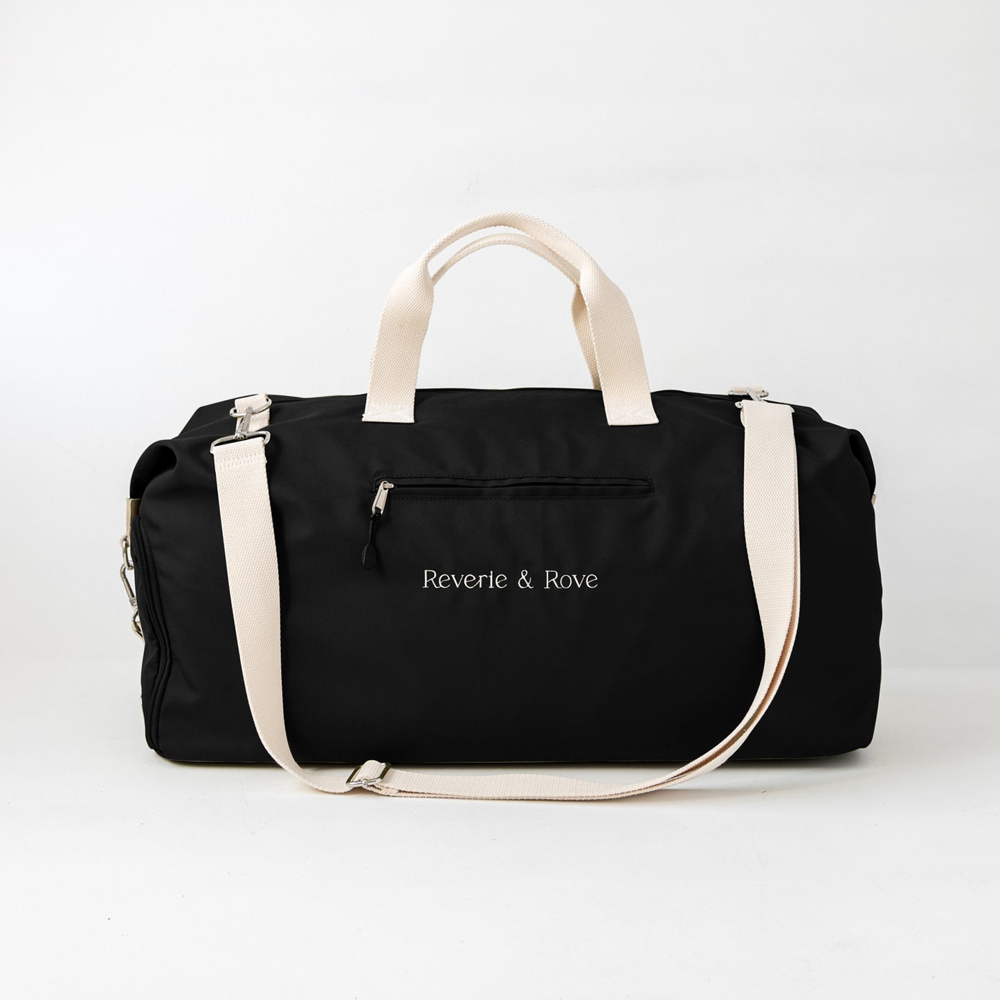 Black duffle bag front