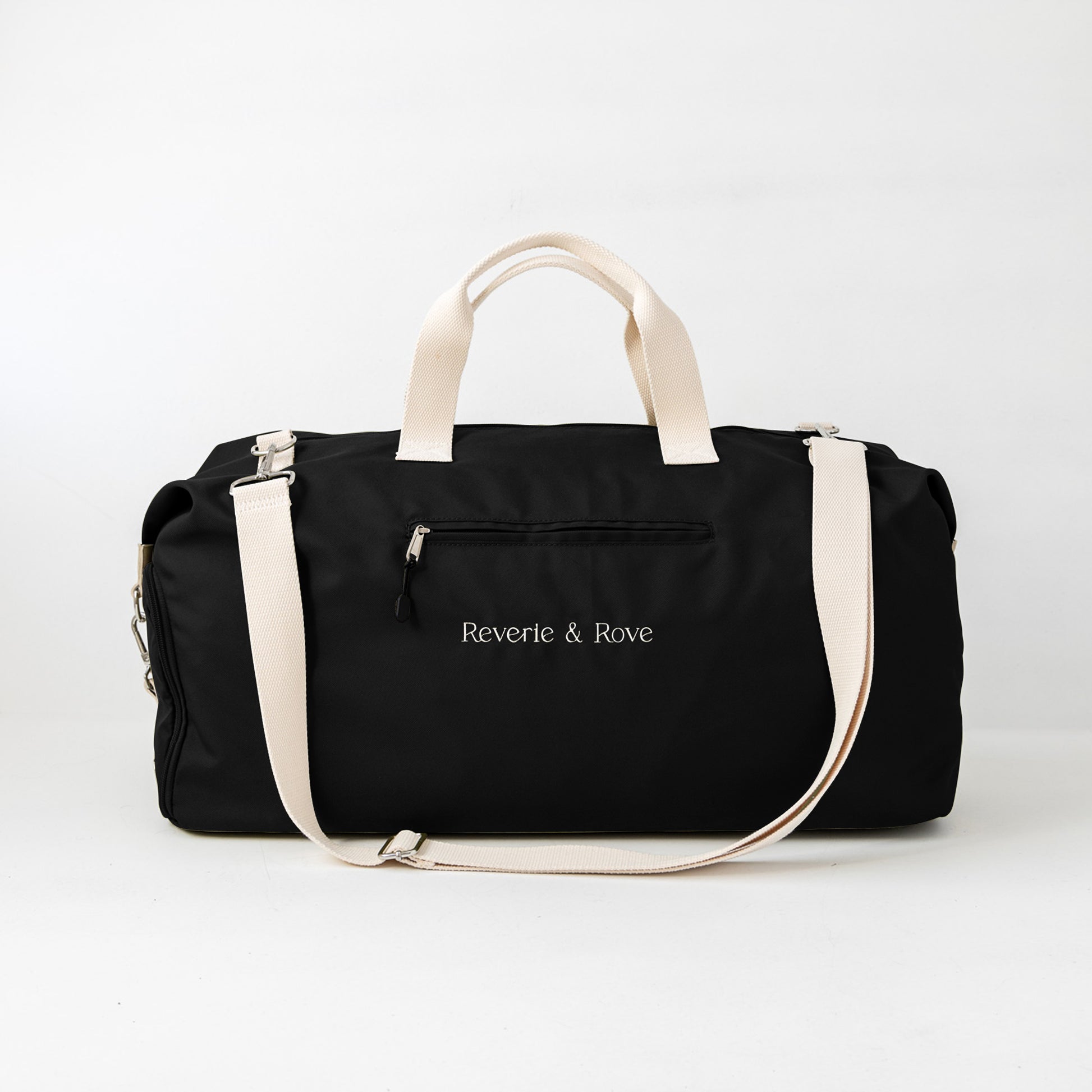 Black duffle bag front