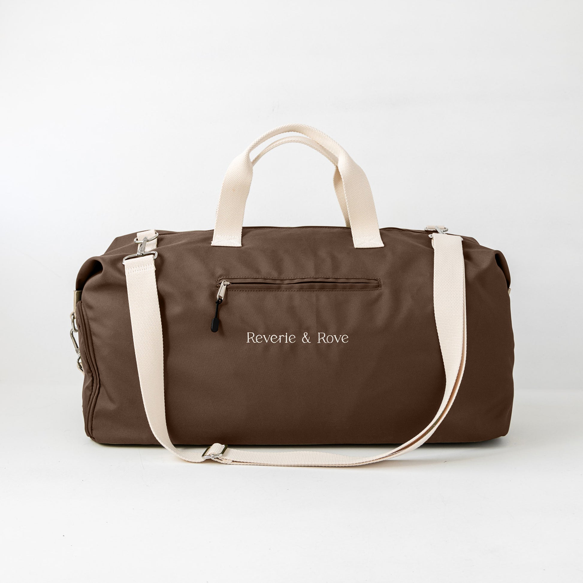 Chocolate duffle bag front
