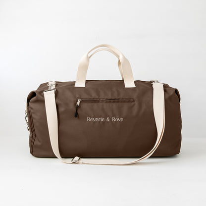 Chocolate duffle bag front